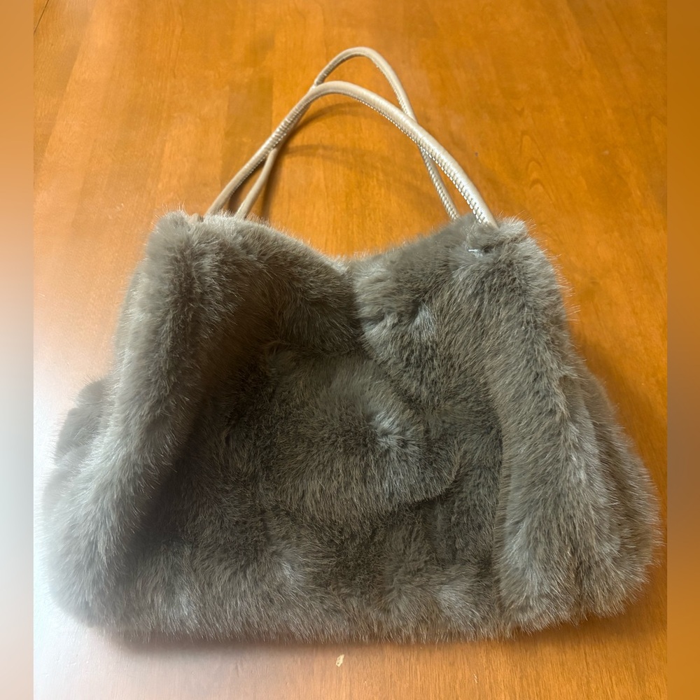 Chic Faux Fur Mini Bag - Brown